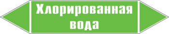 Маркировка трубопровода "хлорированная вода" (пленка, 252х52 мм) - Маркировка трубопроводов - Маркировки трубопроводов "ВОДА" - магазин "Охрана труда и Техника безопасности"